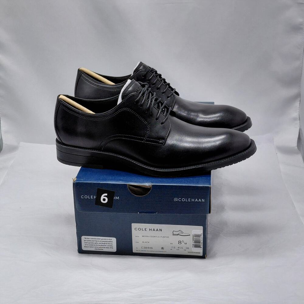 Cole Haan Mens Oxford Dress Shoes 8.5 Black Business Career Formal Party Wedding